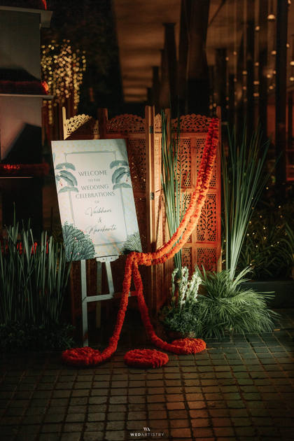 Signage and Floral detail — Wedding decor — Alila Diwa Goa